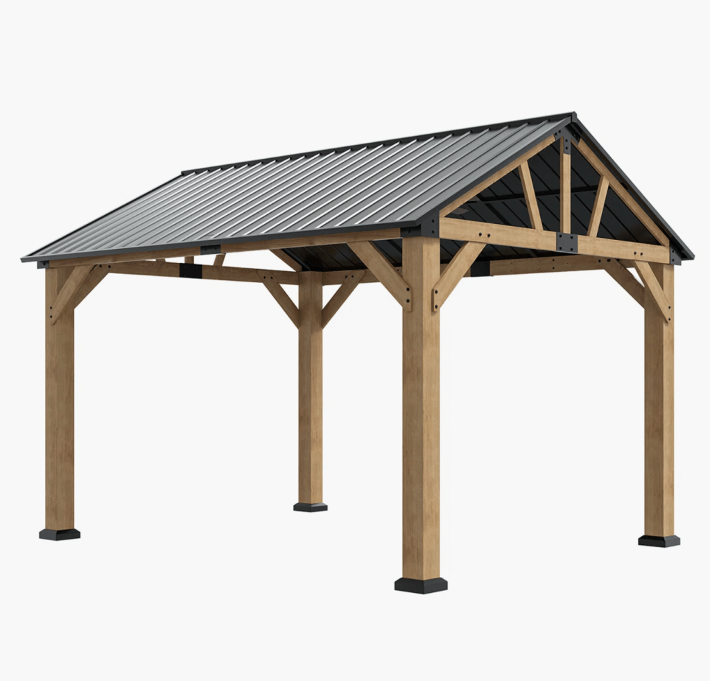 Original Sam's Club cedar gazebo kit before the expansion