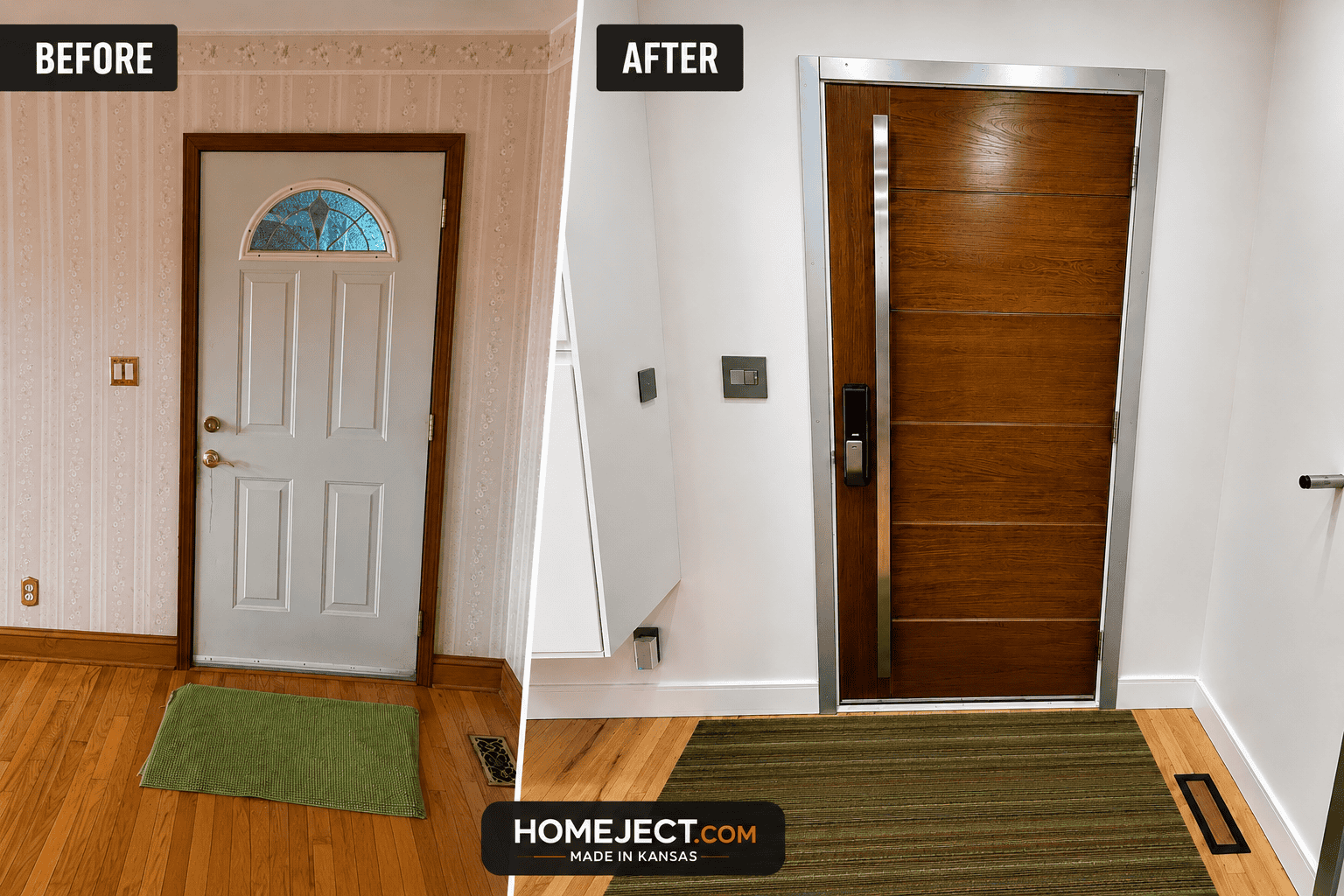 I Replaced Our Boring Kitchen-to-Garage Door With a Modern Fiberglass Door